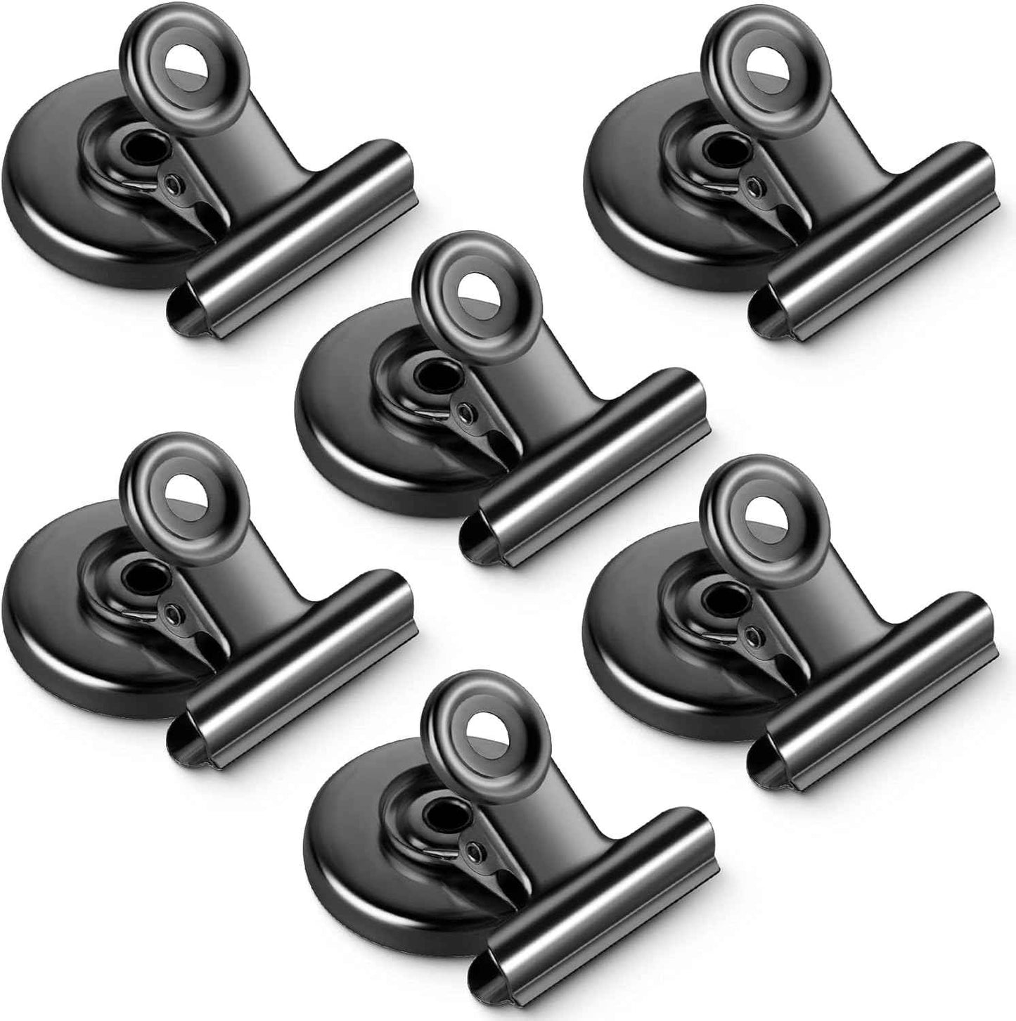 12pack Fridge Magnets Refrigerator Magnets Magnetic Clips Heavy Duty Detailed List Display Paper Fasteners on Home& Office& Teaching (Black, 12)