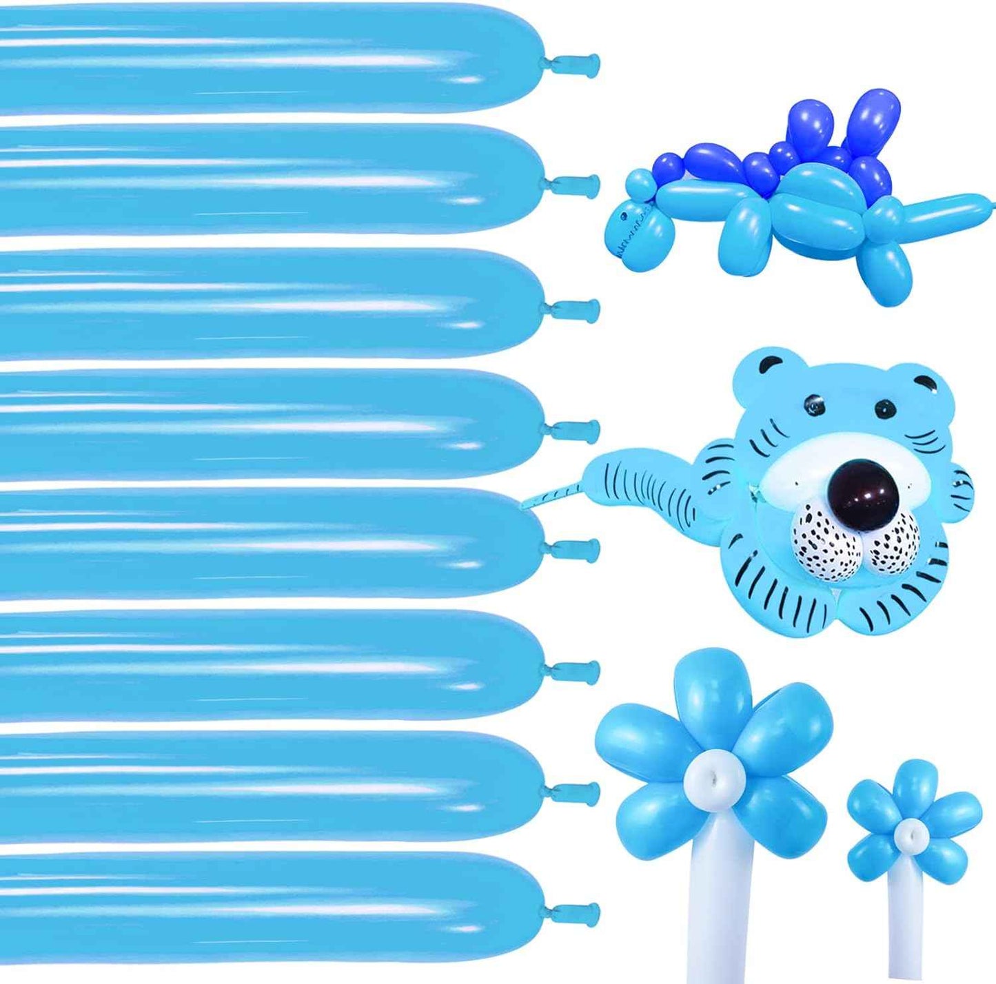 100Pcs 260 Balloons White Long Balloons for Balloon Garland Thickening Skinny Latex Twisting Balloon for Animals Modeling Christmas Birthday Wedding Party Decorations