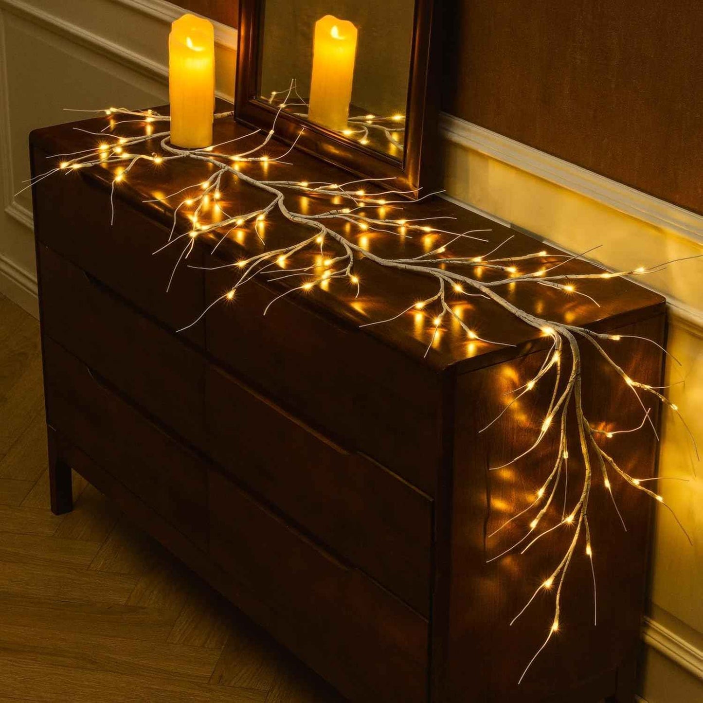 Enchanted Willow Vine Lights with Remote 8 Modes, Christmas Decorations Indoor Room Decor, 9.5 ft 160LEDs Lighted Willow Vine Lights for Walls Bedroom Home Decor, 1 Pack