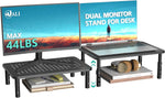 wali computer monitor stand adjustable laptop riser black 1 pack