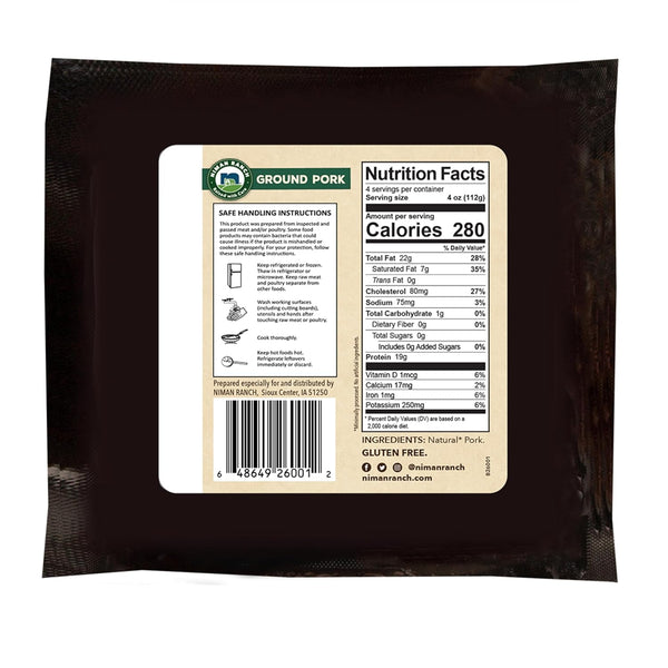 Niman Ranch, All Natural, Ground Pork, 1 lb