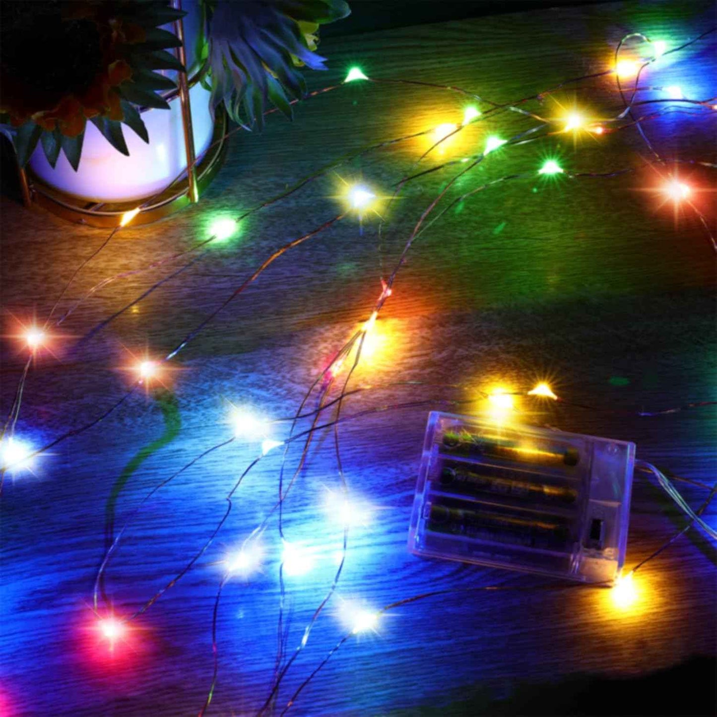 Led Fairy Lights Battery Operated, 1 Pack Mini Battery Powered Copper Wire Starry Fairy Lights for Bedroom, Christmas, Parties, Wedding, Centerpiece, Decoration (5m/16ft Warm White)