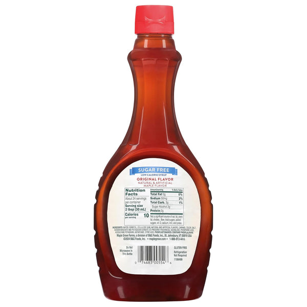 Maple Grove Farms Sugar-Free Syrup, Pure Maple Flavor, 24 Fluid Ounces, Non-GMO
