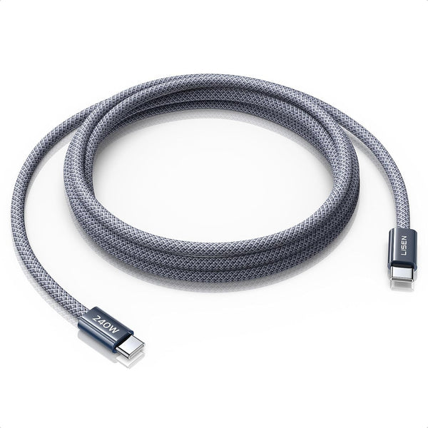Lisen 6.6ft 2-pack 240W USB-C to USB-C cable fast charging for iPhone 17, 16, 15 Pro Max, iPad, MacBook, Samsung S26, S25 Ultra