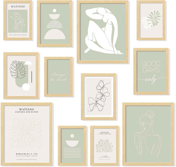97 Decor Sage Green Room Decor Aesthetic - Sage Green Wall Decor, Sage Matisse Wall Art Prints, Green Posters Wall Collage, Pastel Aesthetic Pictures for Teen Girls Dorm Bedroom (Unframed)