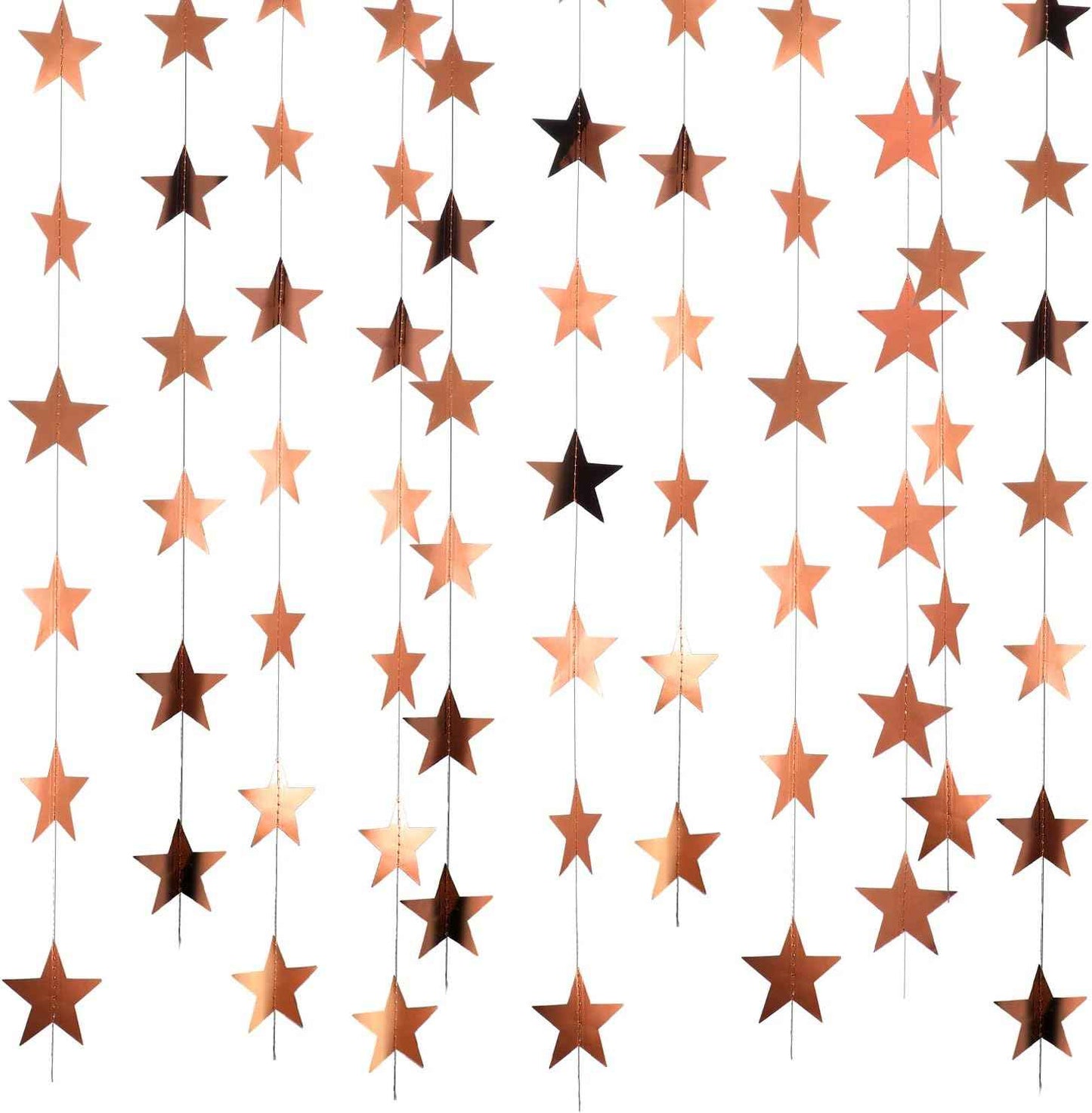 Patelai Glitter Star Garland Banner Christmas Decor 130 Feet Star Hanging Bunting Banner Twinkle Backdrop for Homecoming Classroom Wedding Birthday Halloween Party Supplies(Gold)
