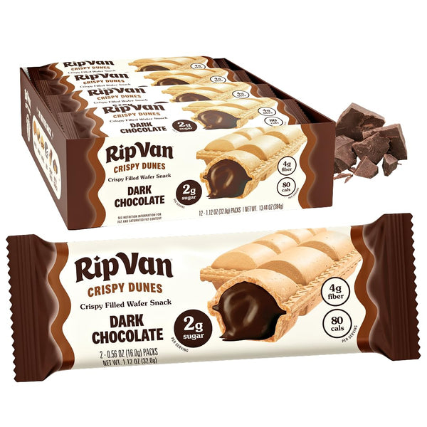 Low-calorie vegan chocolate hazelnut wafer sticks with hazelnut cream filling, 12 pack