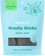 Bocce's Bakery Dailies Brushy Sticks for Medium Dogs, Wheat-Free, All-Natural Coconut & Mint, Baked in USA