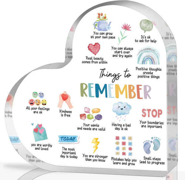 Things I Can Control Mental Health Decor, Acrylic Heart Gifts Mindfulness Decor for Therapy Office , School Counselor Sign Therapist Office Art Decorations for Therapist Office Living Room Bedroom