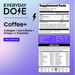 everyday dose premium adaptogenic mushroom coffee with grass-fed collagen 30 servings