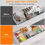 6-Pack Large Clear Plastic Drawer Organizer Trays - Acrylic Kitchen Storage Dividers for Makeup, Utensils, Bathroom & Office
