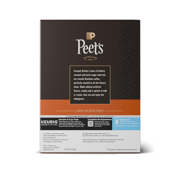 Peet's Coffee Flavored Light Roast Keurig K-Cup Pods Arabica Coffee 22 Count