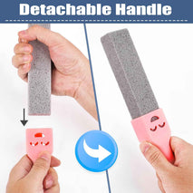 Navona 8 Pack Pumice Stone Scouring Sticks with 2 Universal Handles, Grey Pumice Stone Cleaner for Cleaning Toilets, Bathrooms, Kitchens, Spas and Pools