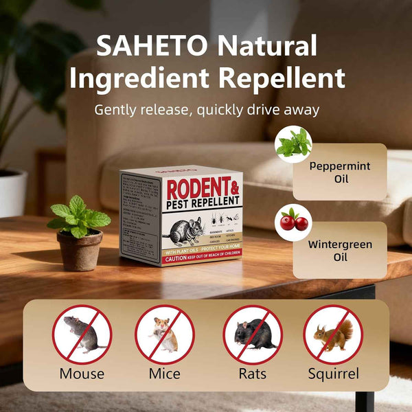 Peppermint rodent repellent for indoor & outdoor use, natural and long-lasting mouse deterrent