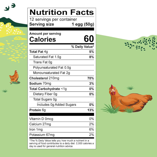 Organic Eggs Free Range Large Brown, 12 Count
