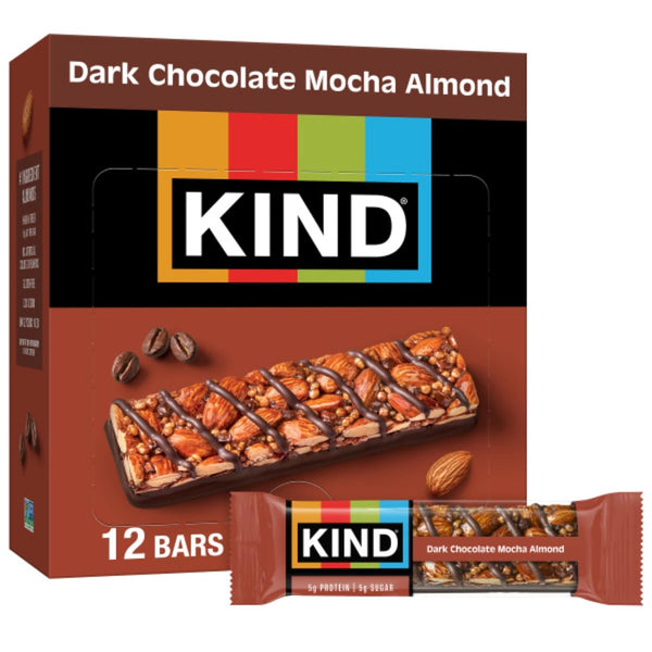 KIND Dark Chocolate Nuts & Sea Salt Bars, Gluten Free, Low Sugar, High Fiber, 12 Count