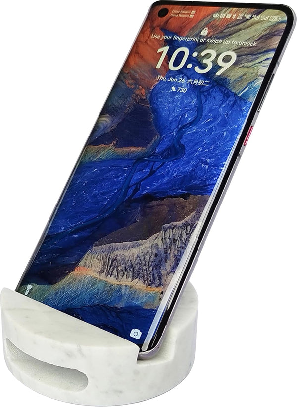 Luxurious Marble Cell Phone Stand Holder for Desk, Countertop, and Table
