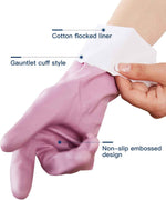 LANON Skin-Friendly Dishwashing Gloves - 3 Pairs of Reusable, Non-Slip Kitchen Gloves with Cotton Liner