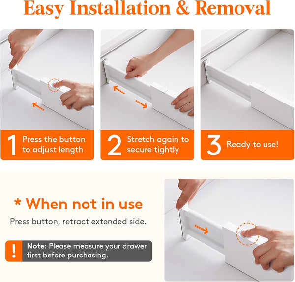 Drawer Dividers for Clothes and Kitchen Utensils, Adjustable and Expandable