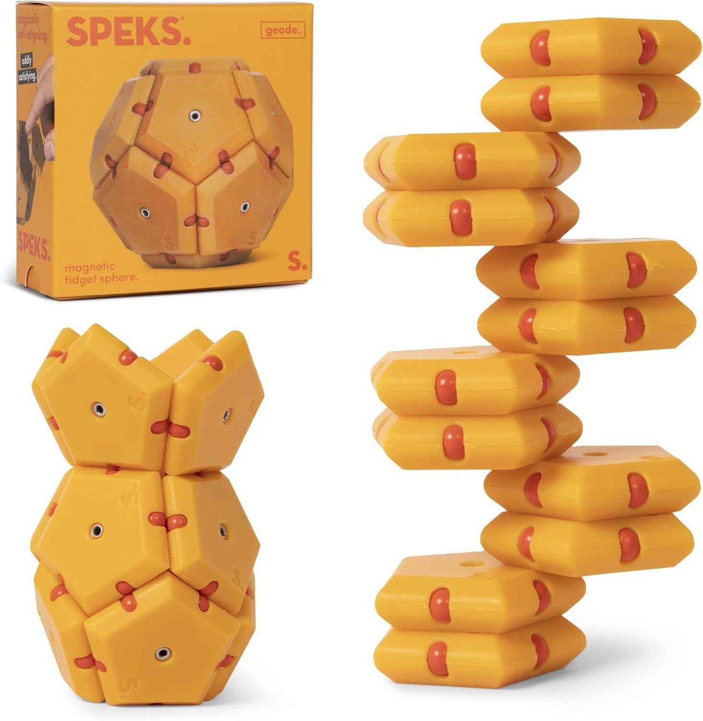 Speks Geode Magnetic Fidget Toy | Sensory Desk Toy for Adults & Teens 14+ | Stress Relief Gift | Sphere, Cool