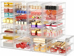 Clear Acrylic Desk Organizer with 16 Drawers for Makeup, Jewelry, and Office Supplies