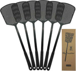 Fly Swatter Multi-Pack Manual, Heavy Duty, Flexible, Black, 3 Pack, Thick Handle