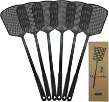 Fly Swatter Multi-pacl Manual, Flexible & Heavy Duty Fly Swatters Thick Handle, Black 3 Pack