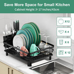 Stainless Steel Dish Drying Rack for Kitchen Counter with Removable Utensil Holder