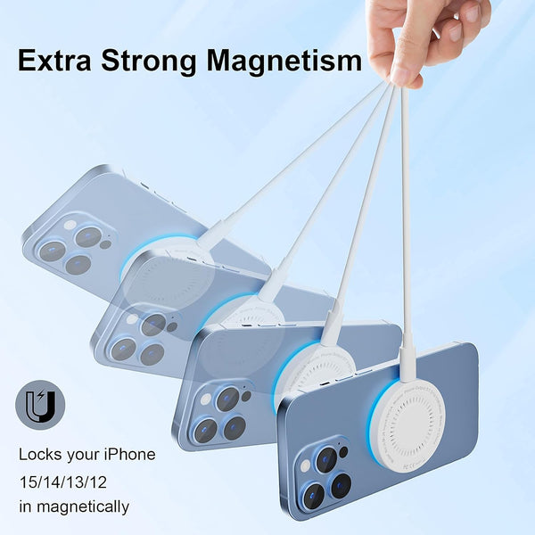 MagSafe Charger 2 Pack 15W Magnetic Wireless Charger Fast Charging Pad Compatible with iPhone 17/16/15/14/13/12 Series & AirPods 3/2/Pro Magnetic MagSafe Charging Pad with Dual Ports - Rayz Mart