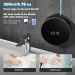 Automatic Soap Dispenser Foam Bathroom: Wall Mount Rechargeable Touchless Adjustable Auto Smart Electric Plastic Black Foaming Soap Dispenser with Clock - Kitchen - Hand Dish Lotion Couple Kids