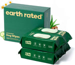 Earth Rated Pet Wipes for Dogs and Cats, Hypoallergenic, Cleaning and Hydrating, for Grooming Paws, Body and Butt, Unscented, 100 Count