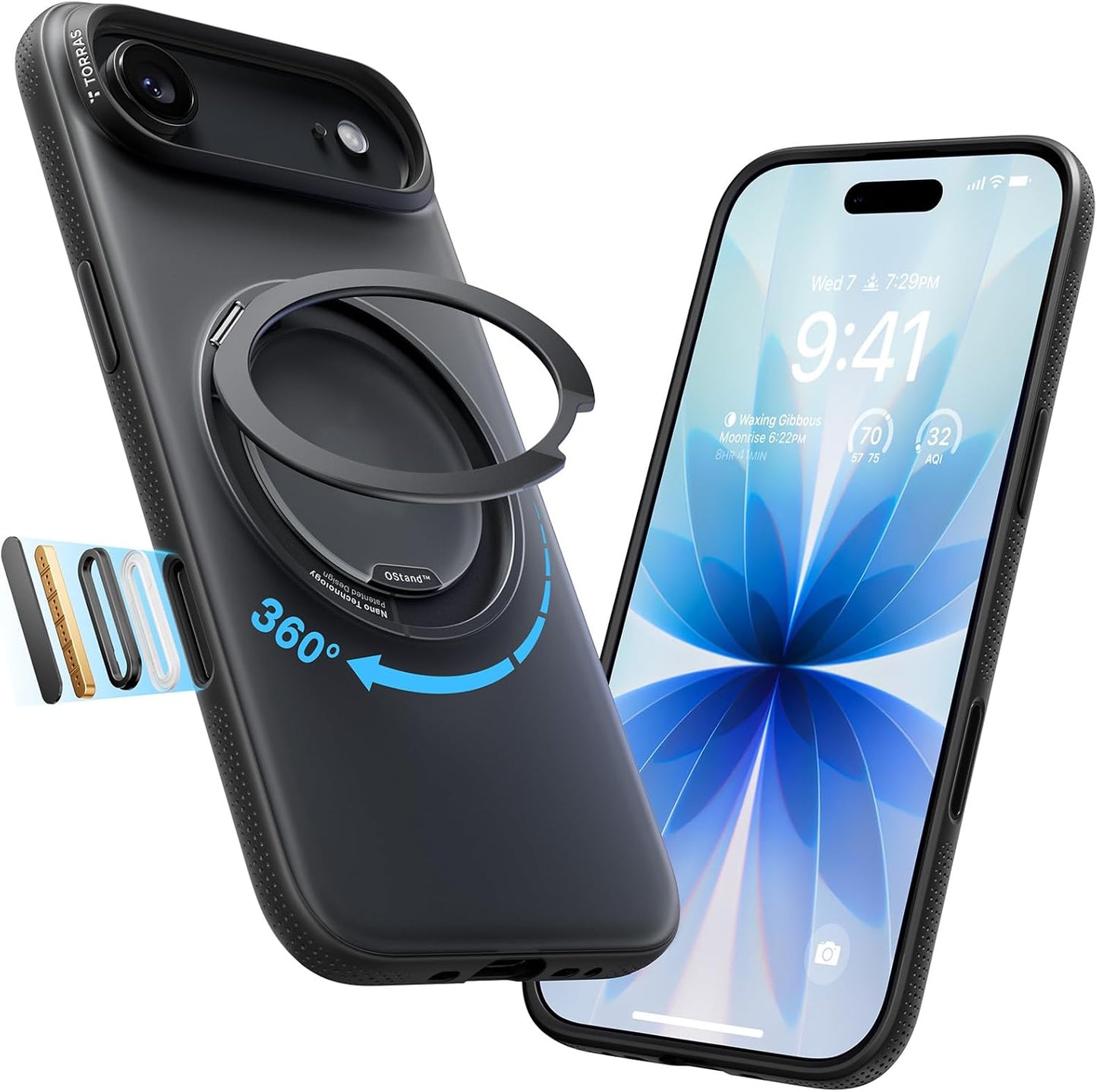 TORRAS 360 Magnetic Stand for iPhone 17 Pro Max Case, [Fit for MagSafe] [4X Military-Grade Protection] Slim Case for iPhone 17 Pro Max, 6.9", Translucent Deep Blue, Ostand O3 Fitness Series - Rayz Mart