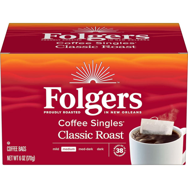 Folgers Classic Roast Coffee Singles, 19 count medium roast coffee pods