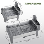 Stainless Steel Expandable Dish Drying Rack with Aluminum Frame