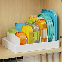 Kitchen Cabinet Organizer for Food Container Lids and Storage
