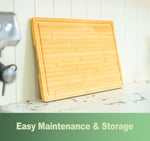 Large 18 inch bamboo cutting board for kitchen use