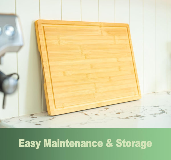 Large 18 inch bamboo cutting board for kitchen use