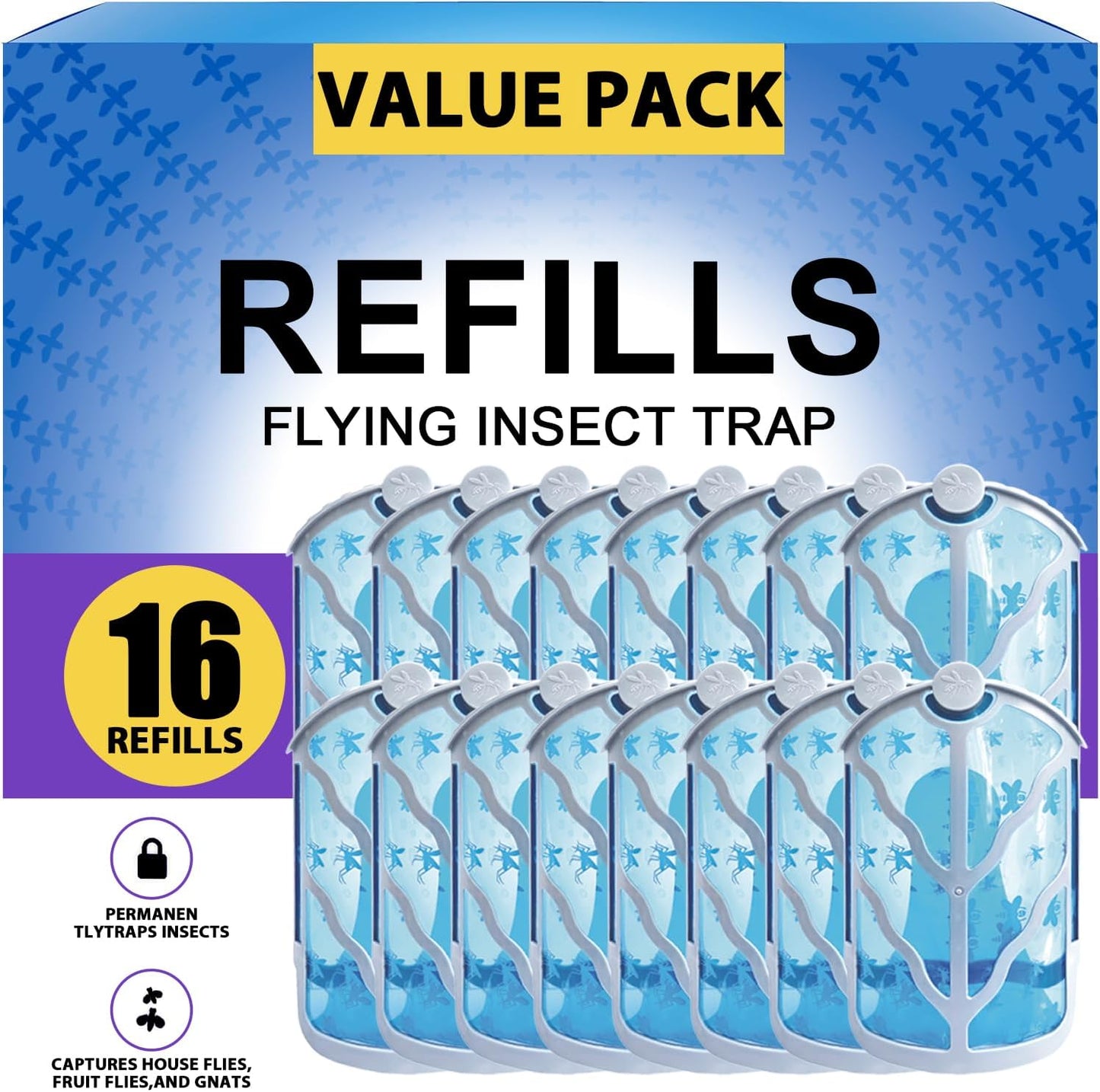 BAIMNOCM 16 Pack Refills Cartridge Compatible with Flying Insect Trap M364 M364A and Max, White