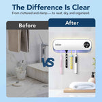 takoo 4 slots wall mounted toothbrush holder with smart hot air drying technology rechargeable smart gadget