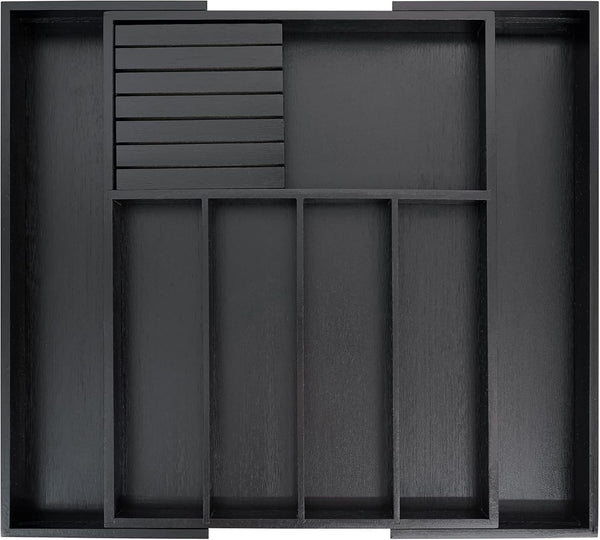 Bamboo Silverware Drawer Organizer Kitchen Utensil Storage