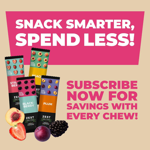 Fruit Snacks by Zest Delites, Apple-Based Strips, 36 Pieces, 0.88 oz Each