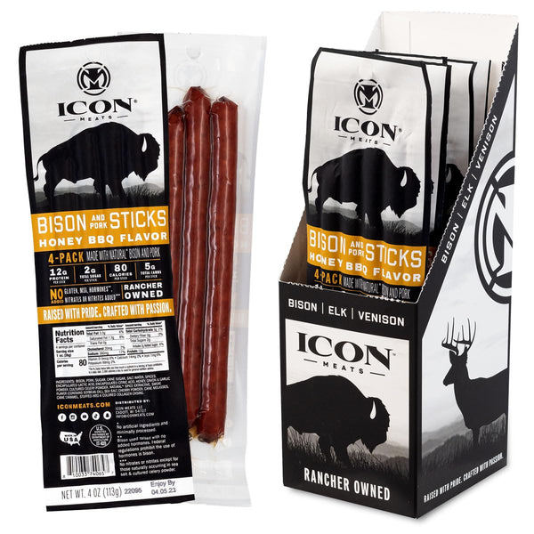 ICON Meats Snack Sticks Sampler, 24 Pack, Assorted Bison, Elk, Venison & Pork