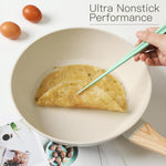 16-piece non-stick cookware set with aluminum core and bakelite handles