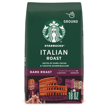 Starbucks Italian Roast Dark Roast Ground Coffee, 18 oz, 100% Arabica, 1 bag