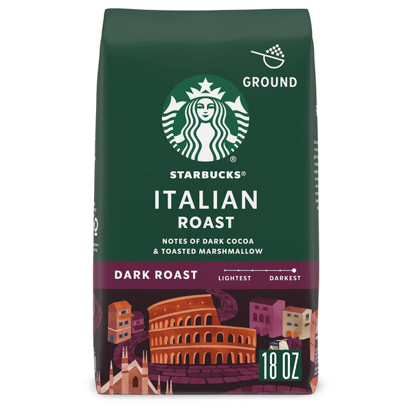 Starbucks Italian Roast Dark Roast Ground Coffee, 18 oz, 100% Arabica, 1 bag