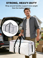 Heavy Duty Moving Bags with Strong Zipper and Handles - 8 Pack - Semi-Transparent
