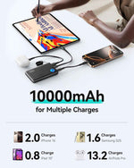 INIU Portable Charger Ultra Slim 45W Fast Charging with 10000mAh PD Power Bank Battery Pack and Attached USB C Cable
