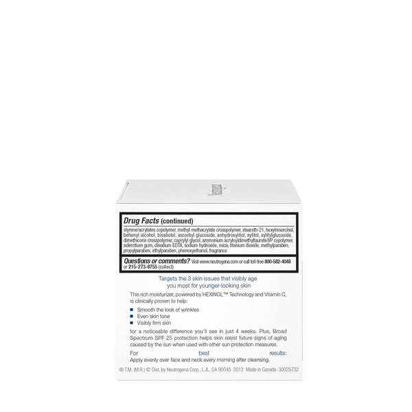 Neutrogena Triple Age Repair Face Moisturizer with Hexinol & Vitamin C, Anti-Wrinkle Cream with SPF 25, 1.7 oz for Women & Men