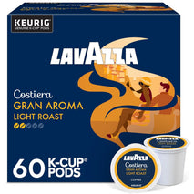 Lavazza Costiera Gran Aroma single-serve Keurig K-Cup pods, light roast coffee, 60-count box