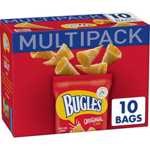 bugles original crispy corn snacks 10 count multipack 8.75 oz snack bags